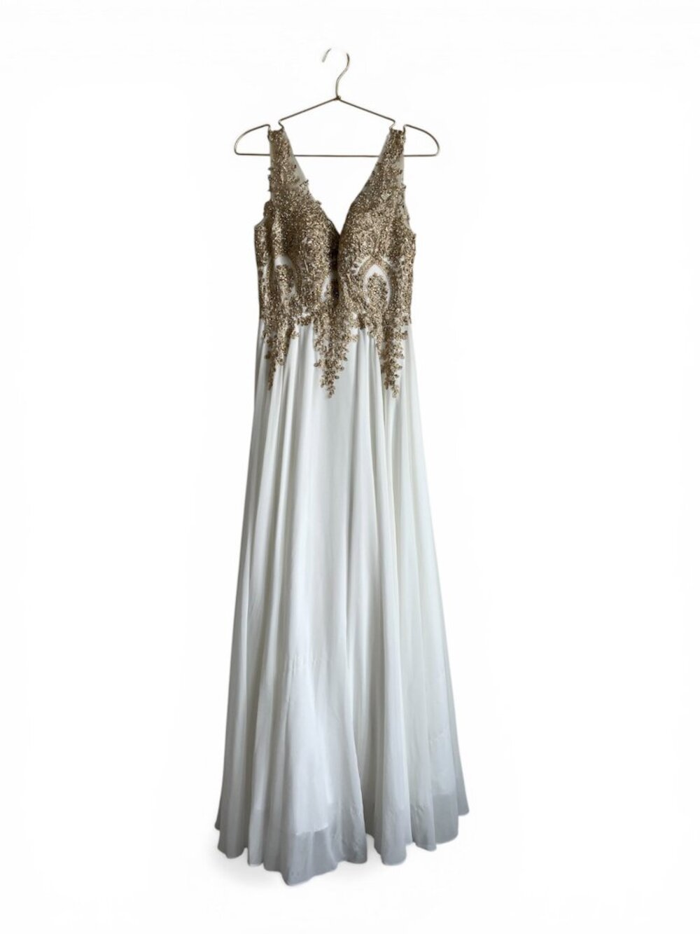 Speechless Gold Sequin & White Tulle Gown ✨ Prom / Formal - Size 5